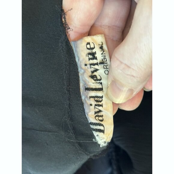 Vintage 40s 50s Women’s Black Button Down Dress Jacket XL David Levine Original - Picture 10 of 12